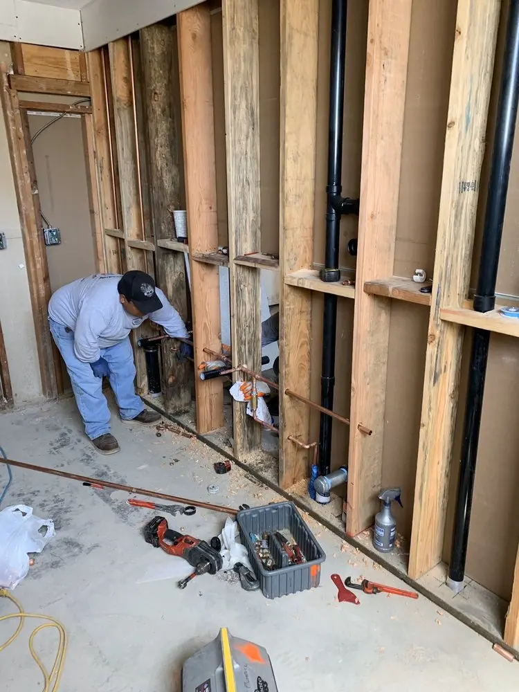 Commercial rough-in plumbing for Water Heater Replacement in Suffield Depot